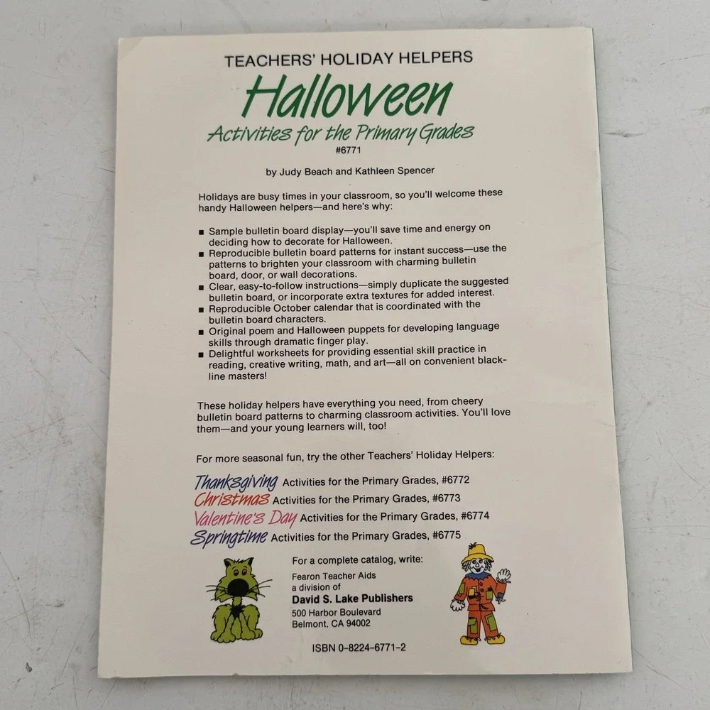 Fearon Halloween Thanksgiving Teachers Holiday Helpers Fall Activities Classroom